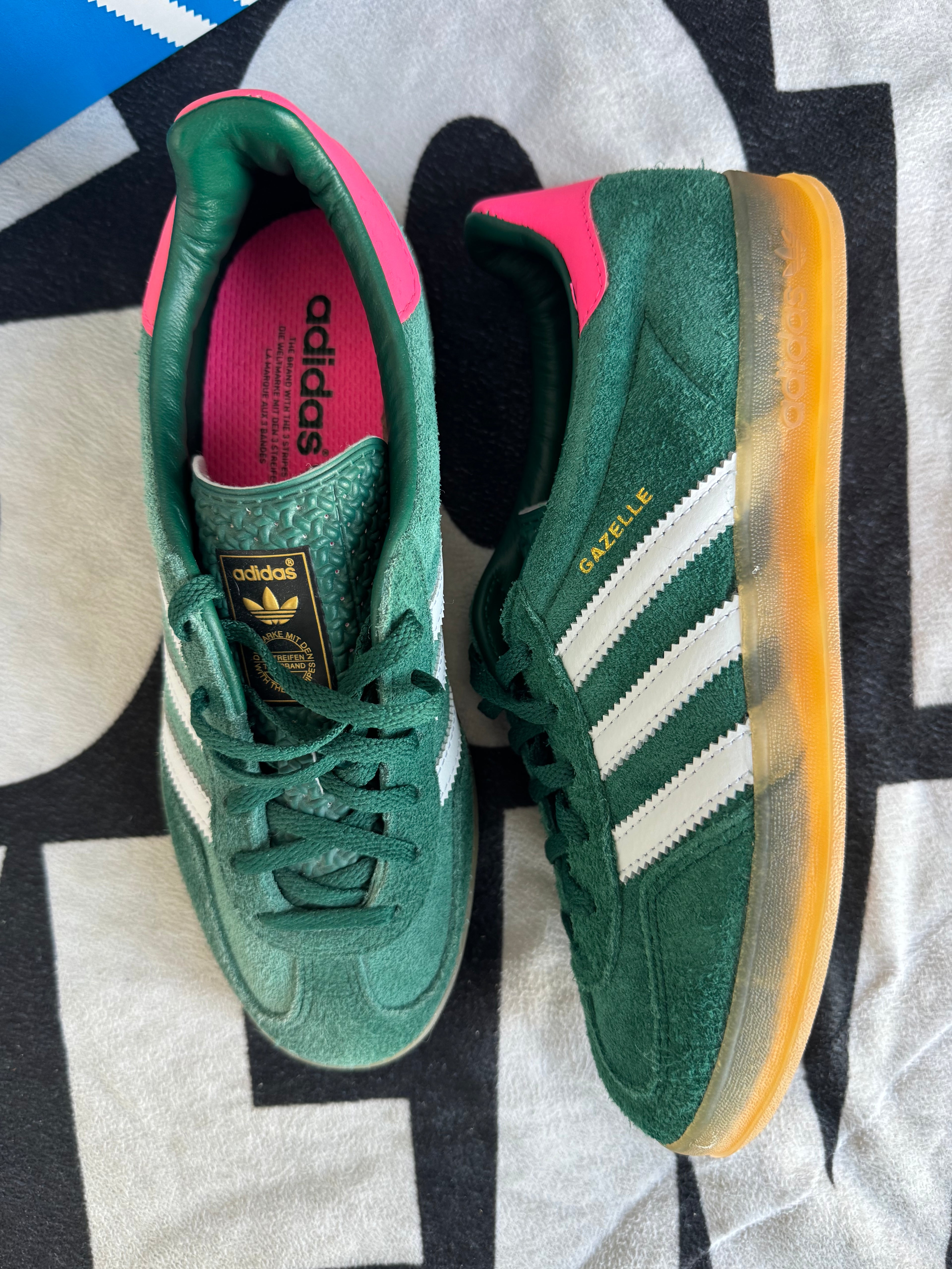 Adidas Gazelle Indoor Collegiate Green Lucid Pink (Taille 39 1/3)
