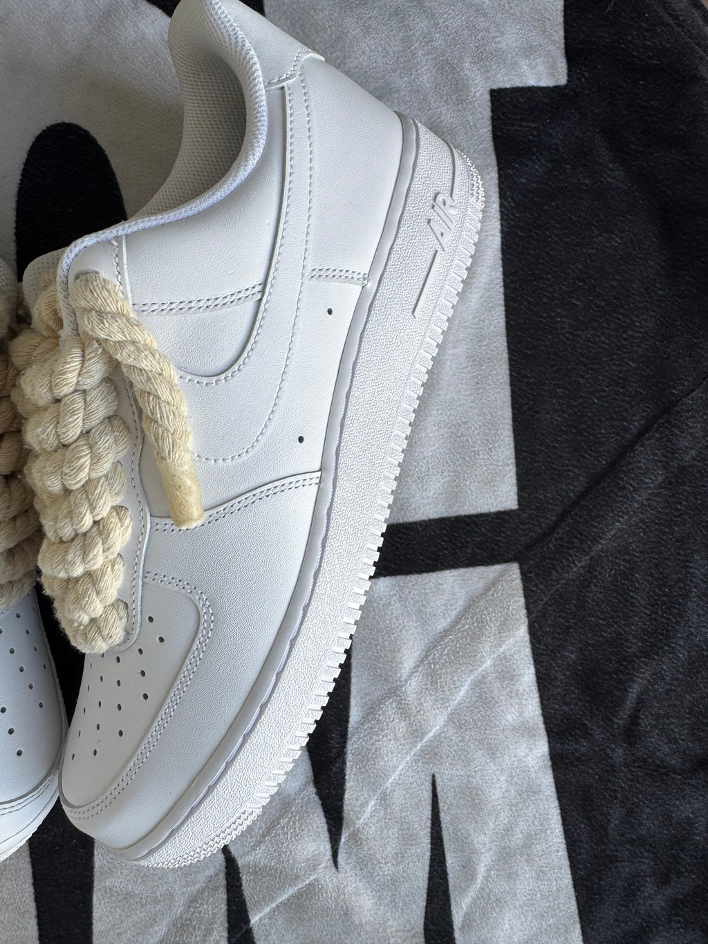 Air Force One White Big Laces Beige (Taille 44)
