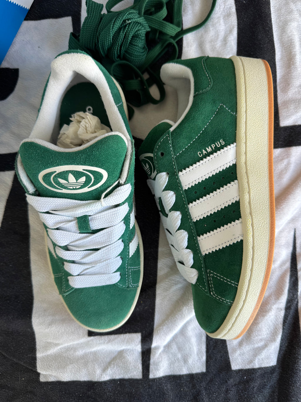 Adidas Campus 00s Dark Green Cloud White (Taille 38 2/3)