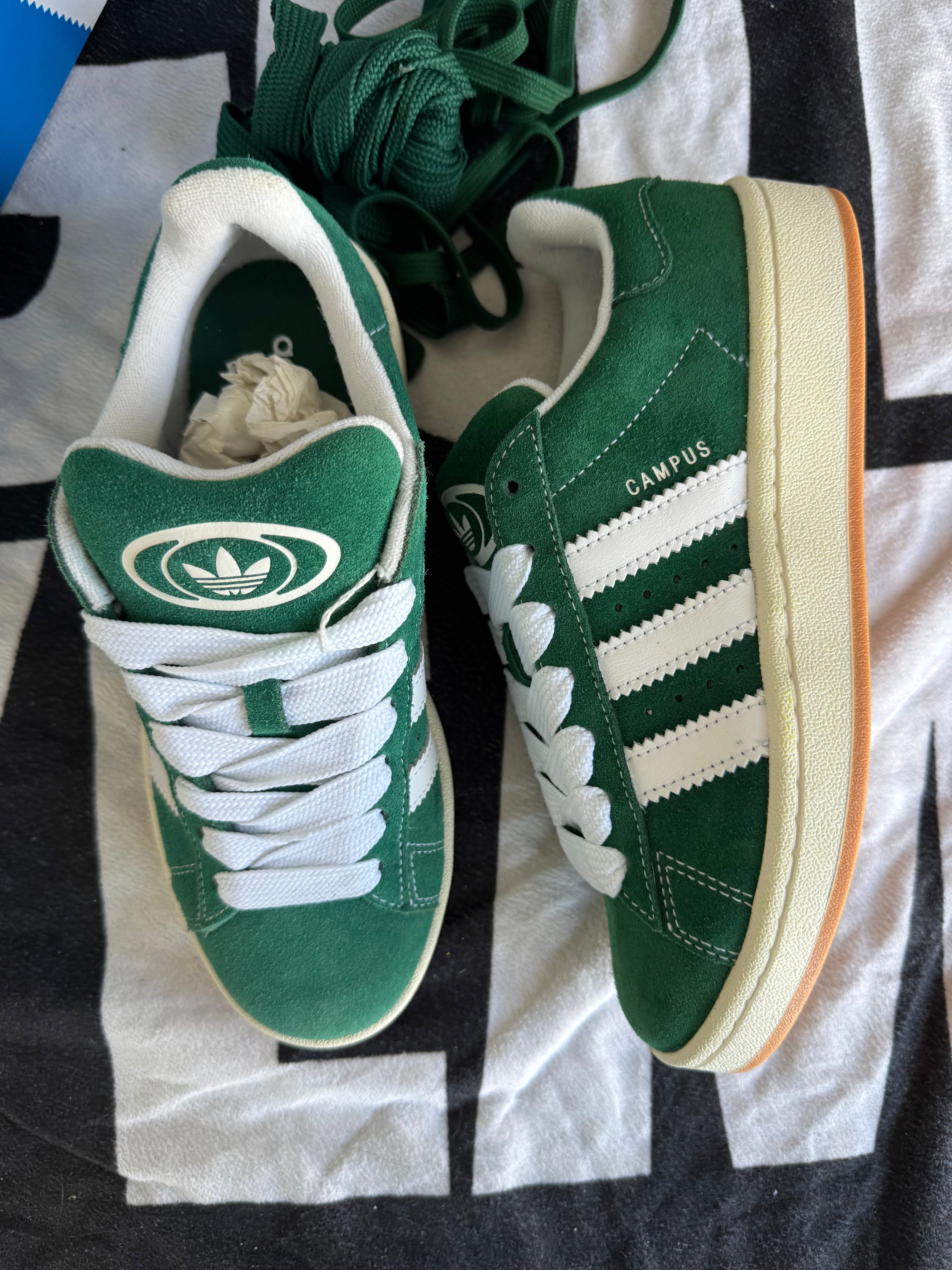 Adidas Campus 00s Dark Green Cloud White (Taille 38 2/3)