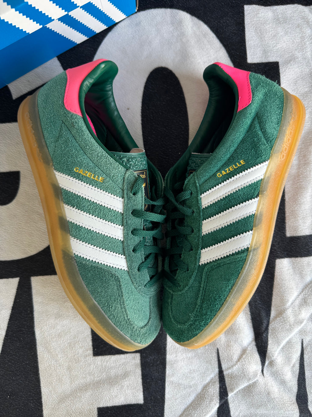 Adidas Gazelle Indoor Collegiate Green Lucid Pink (Taille 39 1/3)