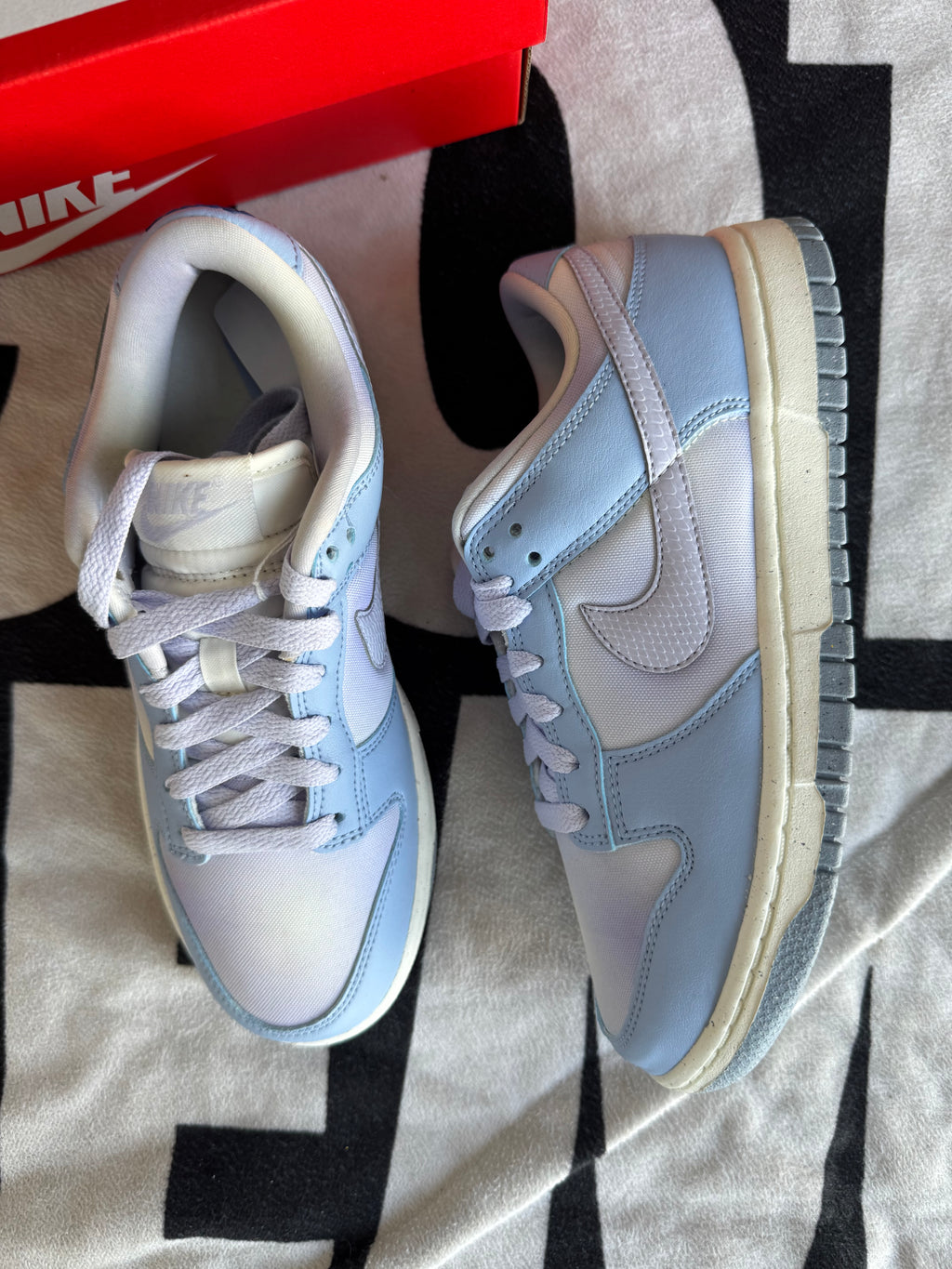Nike Dunk Low White Blue Airbrush (Taille 37.5)