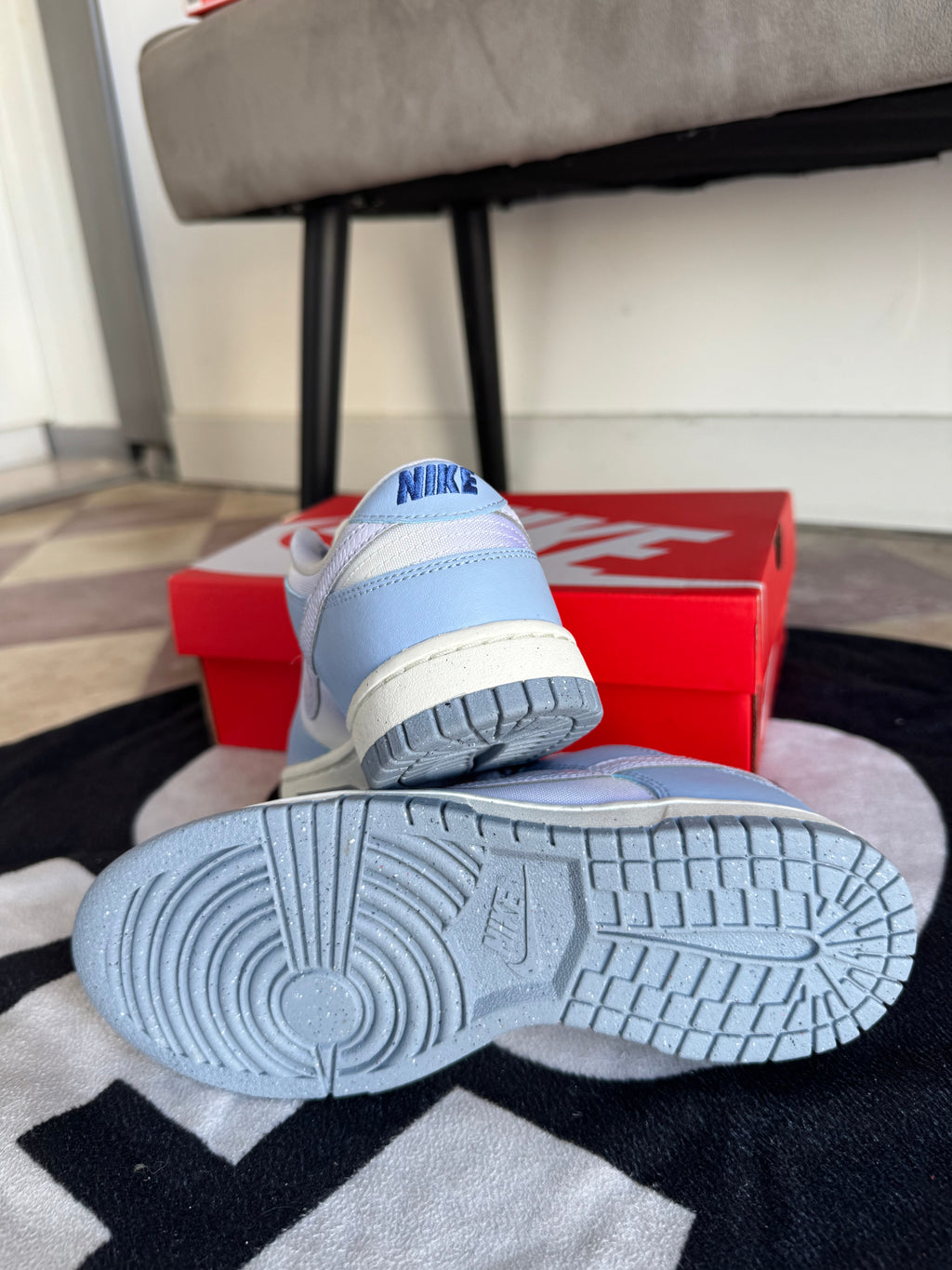 Nike Dunk Low White Blue Airbrush (Taille 37.5)