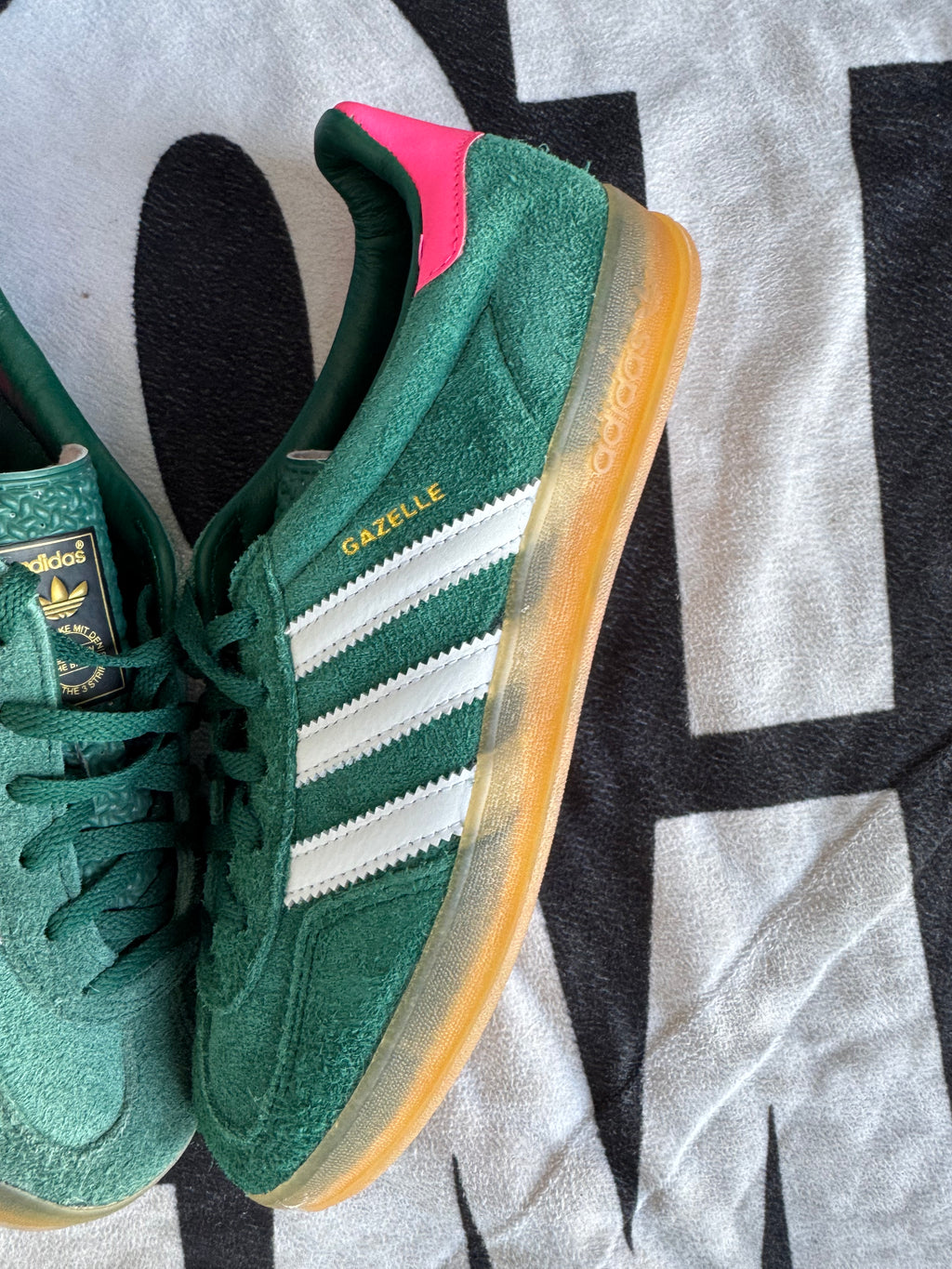 Adidas Gazelle Indoor Collegiate Green Lucid Pink (Taille 39 1/3)
