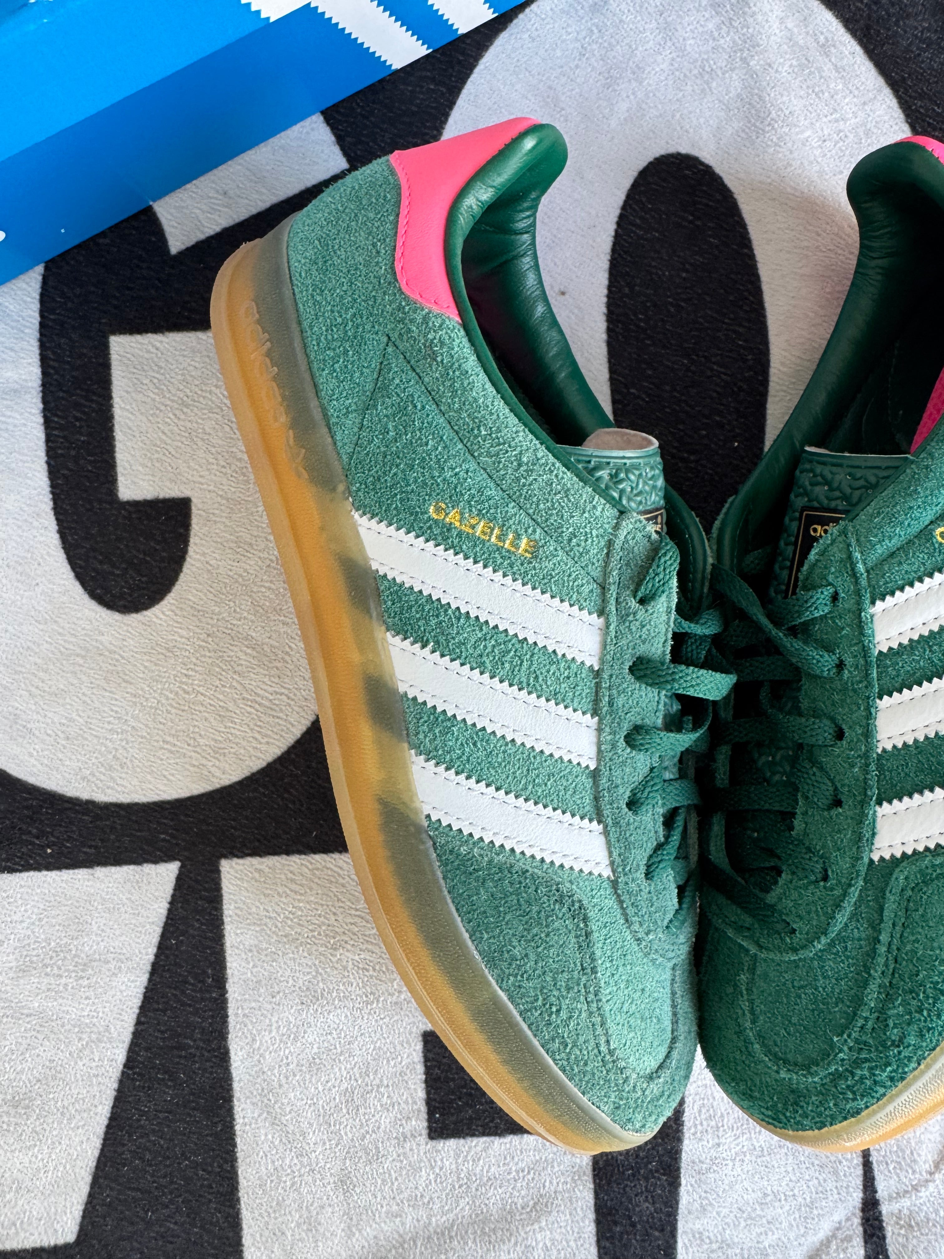 Adidas Gazelle Indoor Collegiate Green Lucid Pink (Taille 39 1/3)