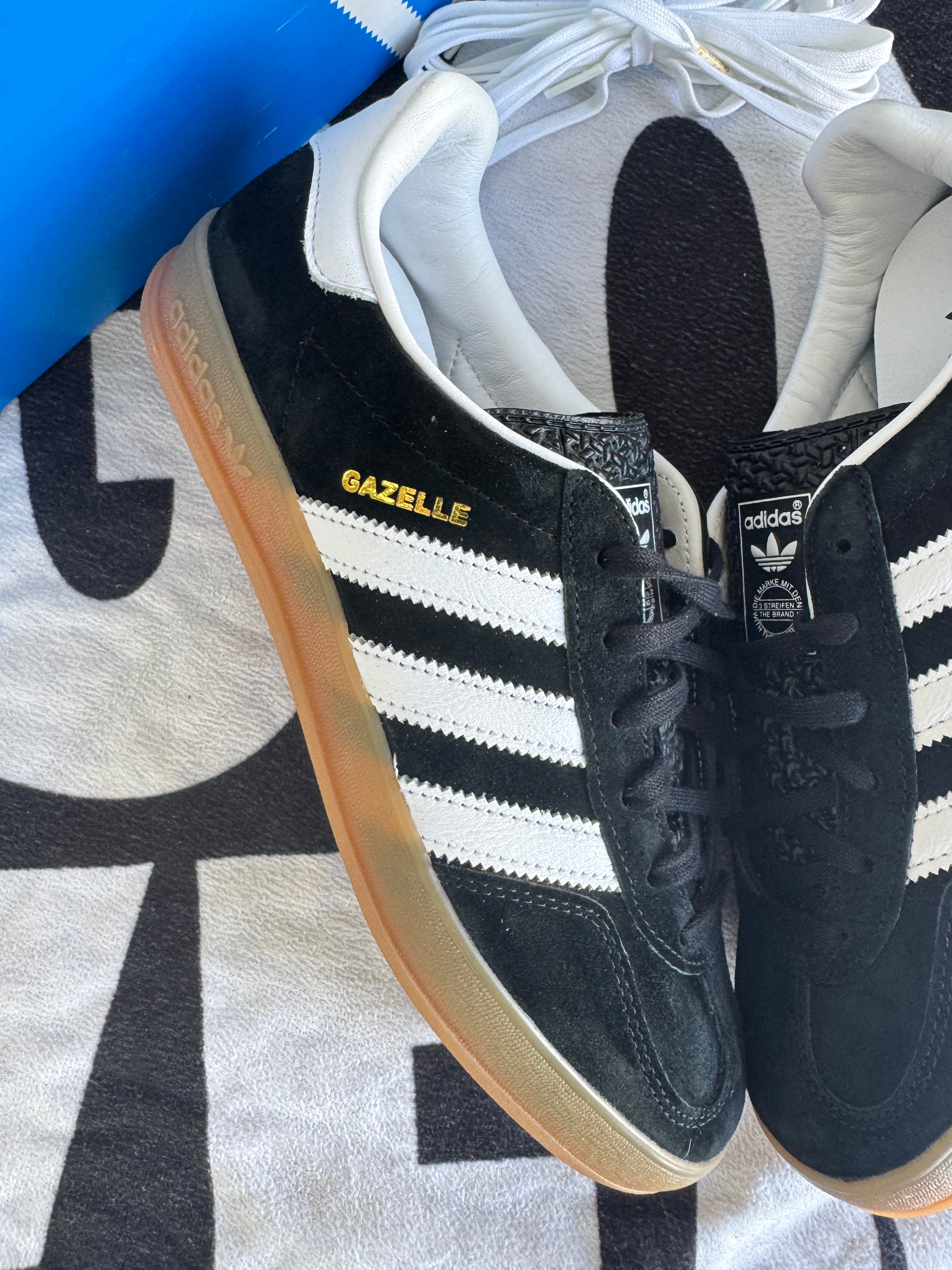 Adidas Gazelle Black White Gum (Taille 40)