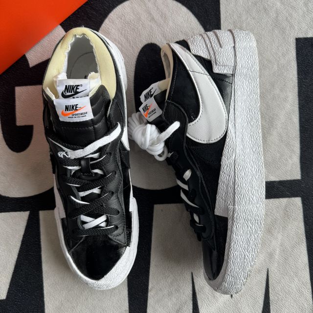 Nike Blazer Low Sacai Black Patent Leather (Taille 46)