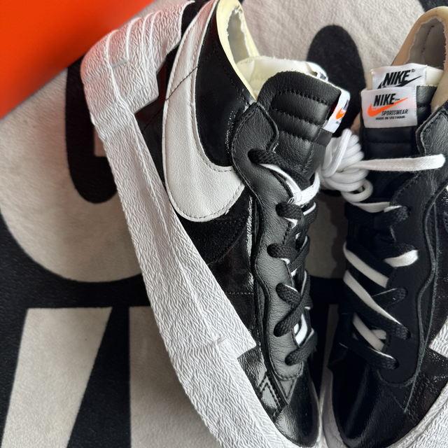 Nike Blazer Low Sacai Black Patent Leather (Taille 46)