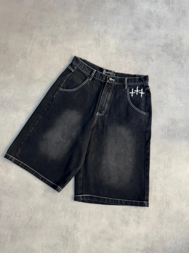 Purple Place FADED BLACK JORTS