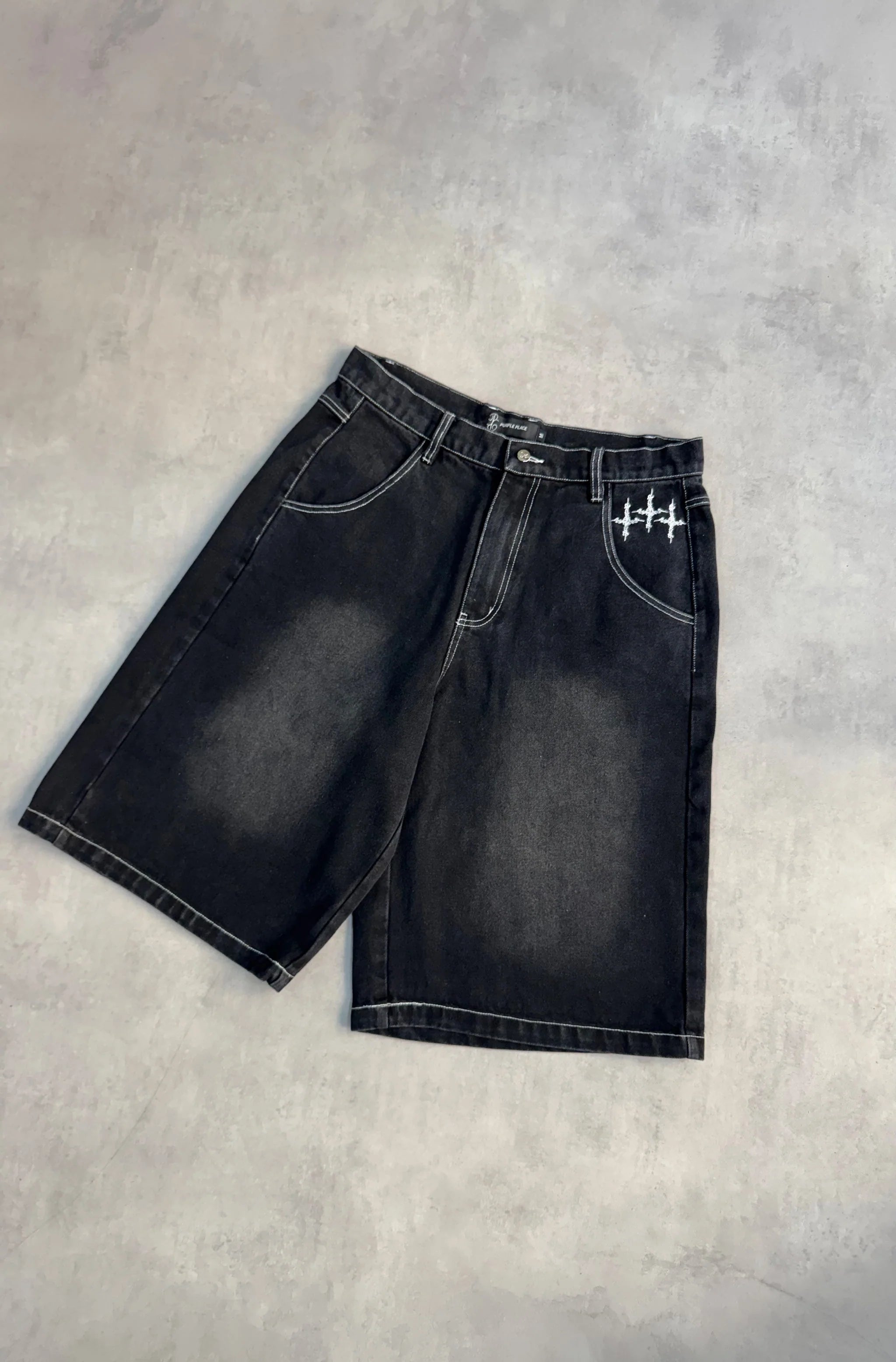 Purple Place FADED BLACK JORTS