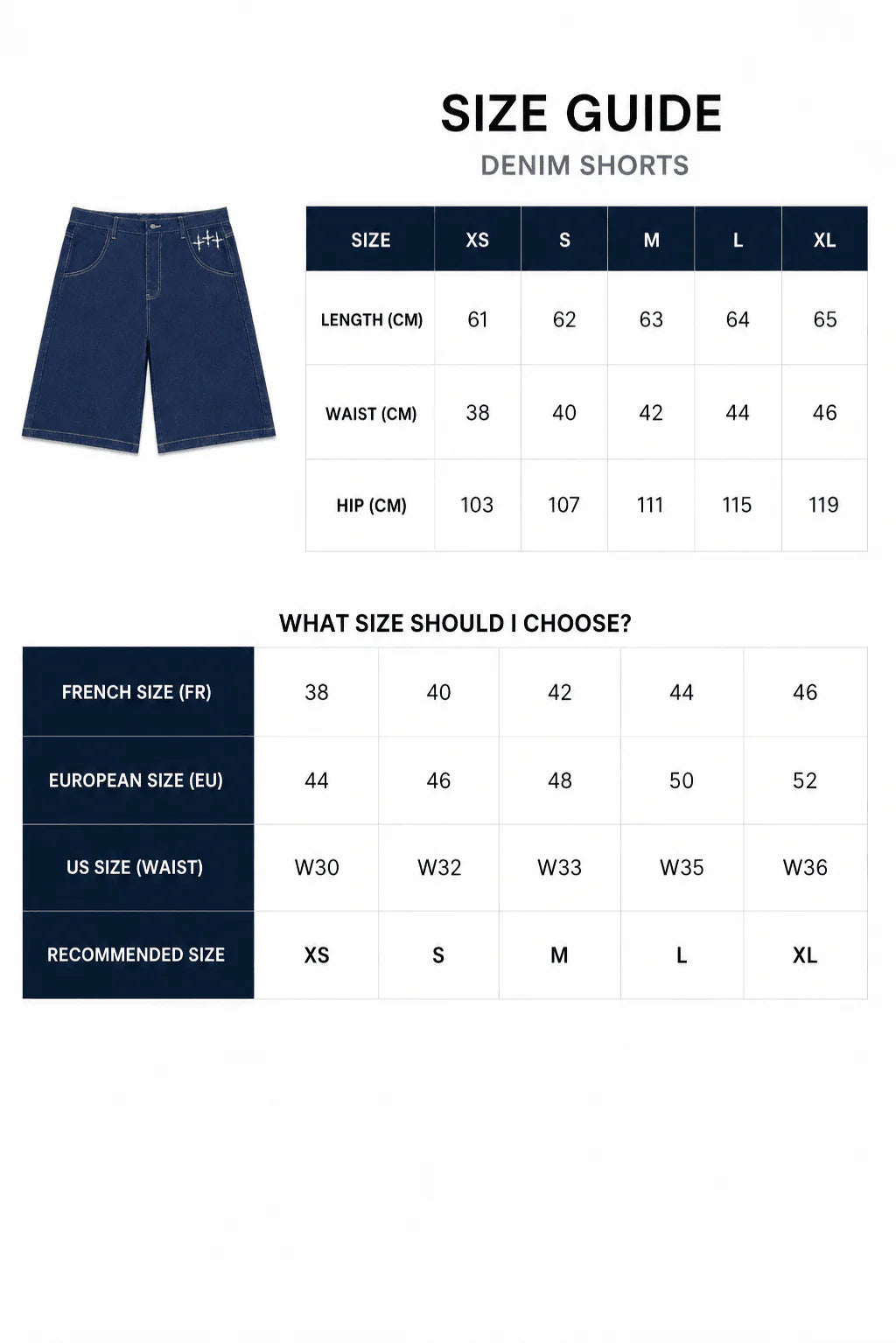 Purple Place NAVY BLUE JORTS