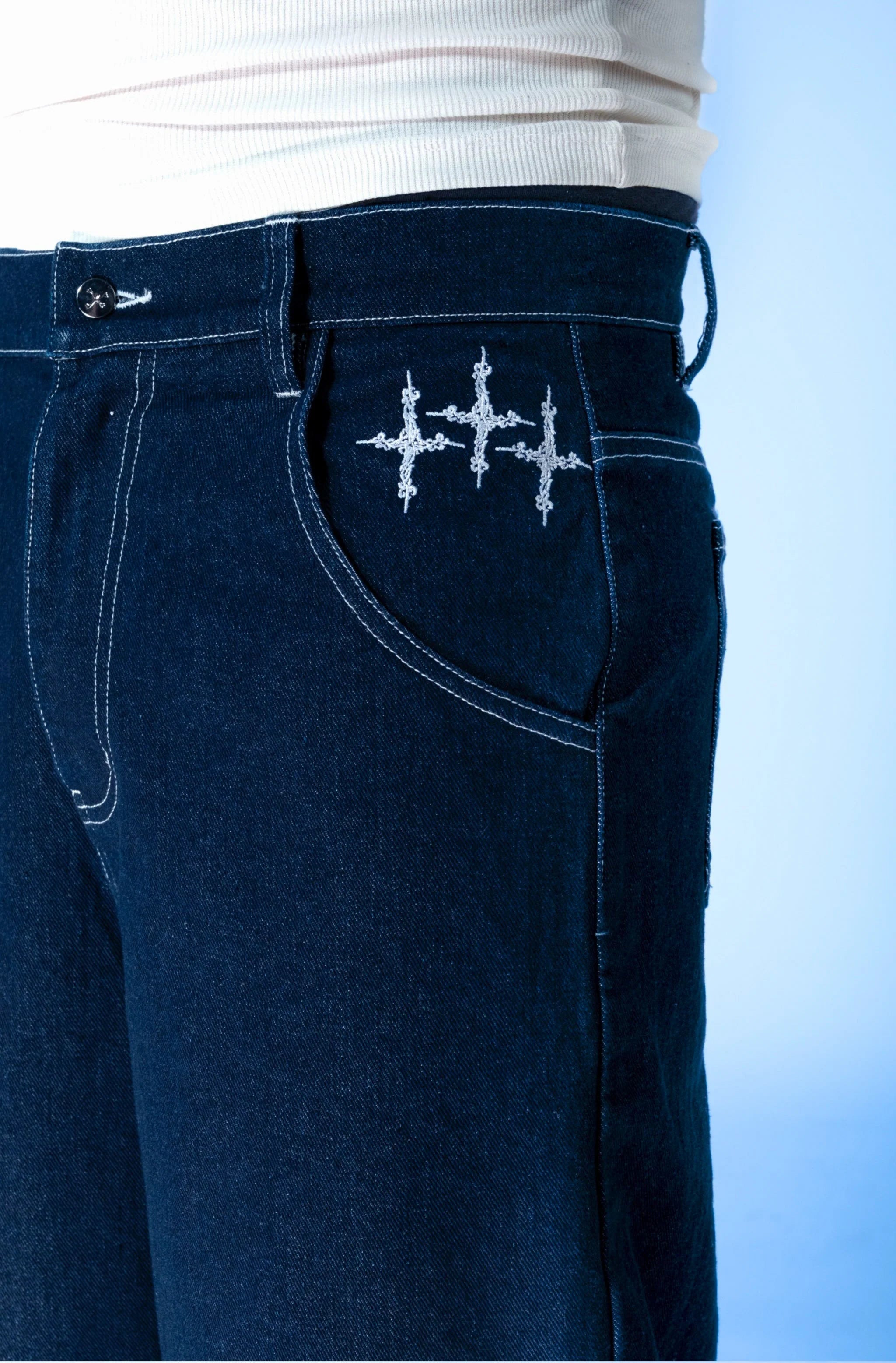 Purple Place NAVY BLUE JORTS
